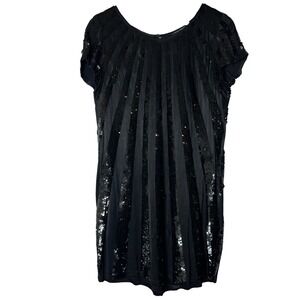 French Connection Dress Size 8 Black Sequin Short Sleeve Party‎ Cocktail